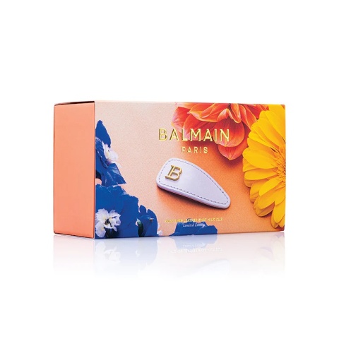 Skórzana biała spinka Printemps